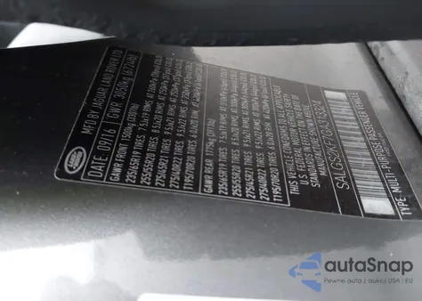 2016 Land Rover Range Rover 3.0L V6 Turbocharged Diesel Hse Td6 из США, поврежденный, VIN SALGS2KF7GA313324